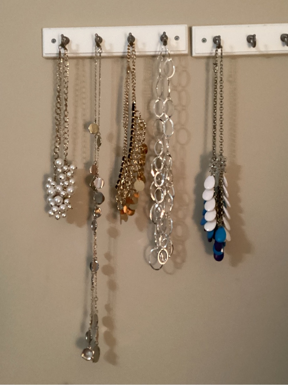 Mixed Cluster & Disc Pendant Necklaces - Silver, Gold, White, Blue